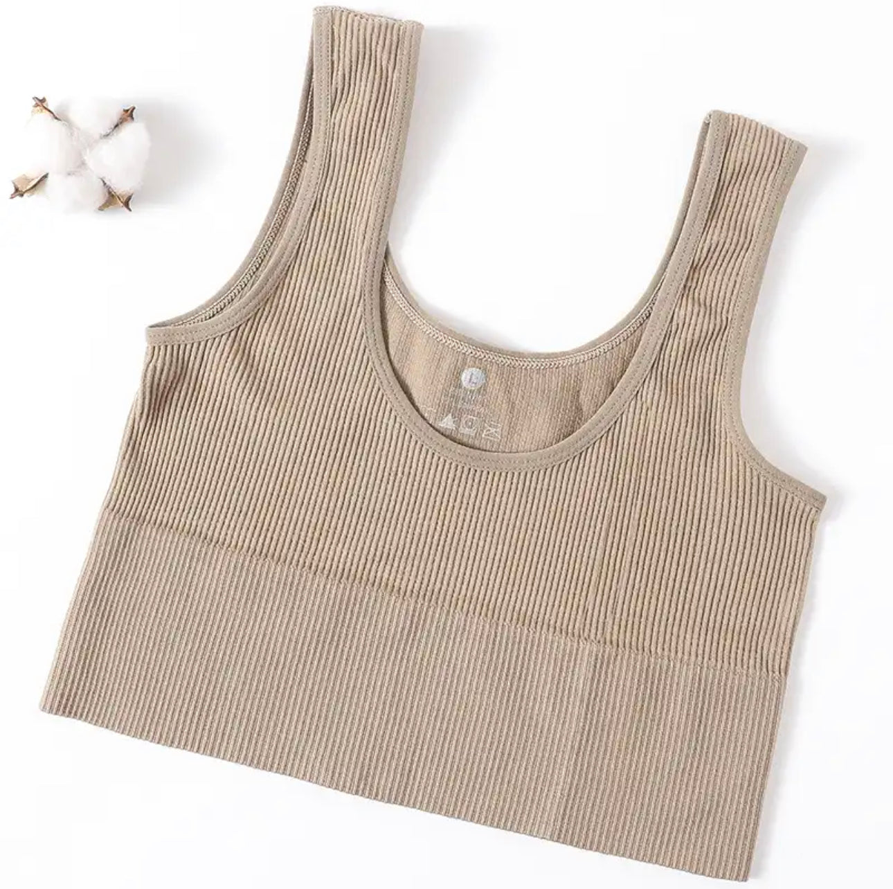 CiCi Crop Top Lounge Set-Beige