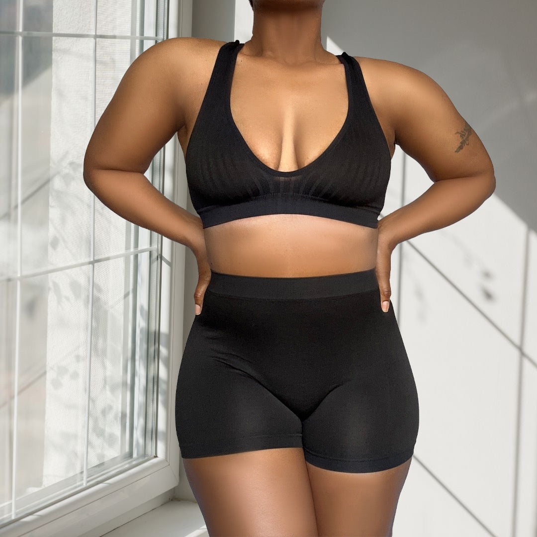 Lexi Bralette Lounge Set- Black