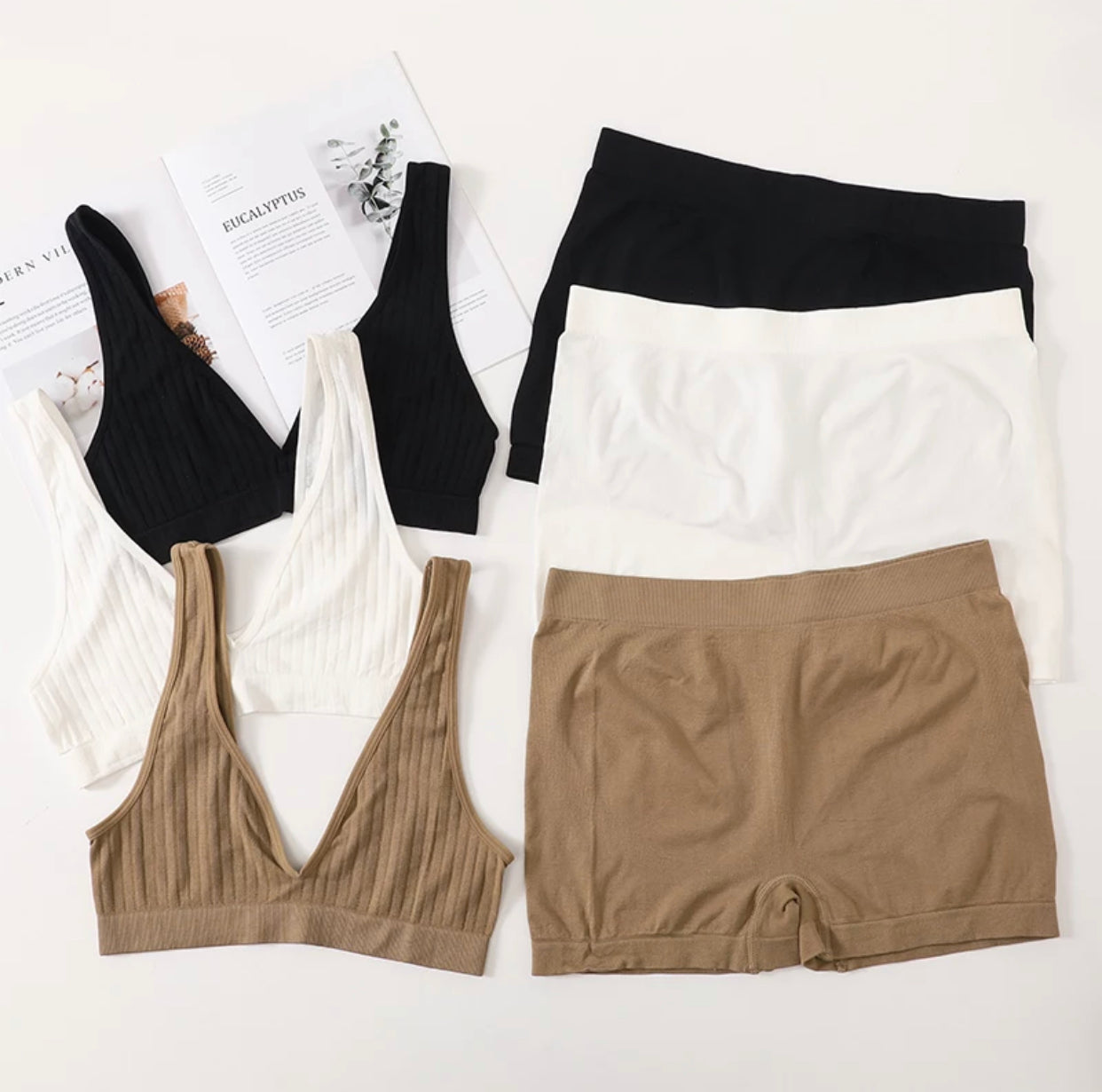 Lexi Bralette Lounge Set-White